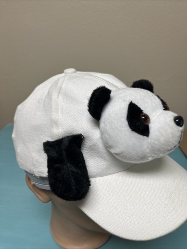 Panda Bear Hat Cap White Fitted Flex-elastic Youth - Picture 5 of 10