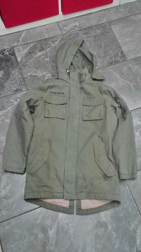 NWT H & M GIRLS TWILL QUILTED LINED JACKET ARMY GREEN 11Y-12Y - Picture 1 of 3