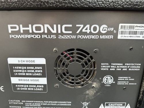 Mezclador alimentado por 7 canales Phonic Powerpod 740 Plus 2X220W - Imagen 10 de 19