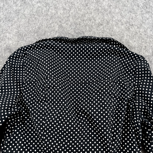Michael Kors Womens Black Button Up Polka Dot Blouse Top Size 8 - Picture 13 of 13