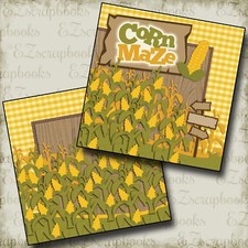 CORN MAZE - NPM - 2 Premade Scrapbook Pages - EZ Layout 2296