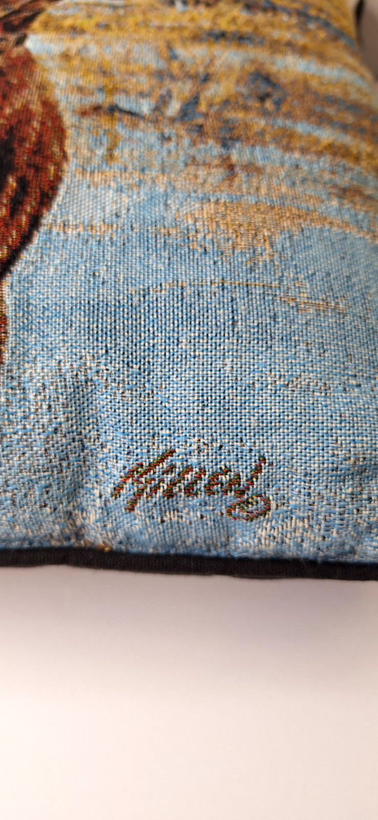 Vtg KILLEN Tapestry Throw Pillow "My Companion" Chocolate Lab Dog USA  17" x 17"