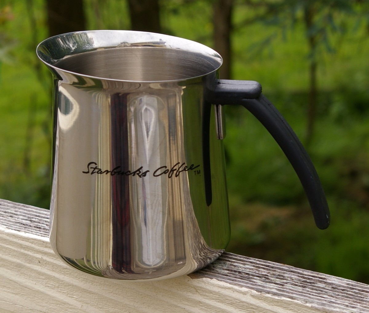 Starbucks Coffee Company Stainless Black Frothing Steaming Pitcher
