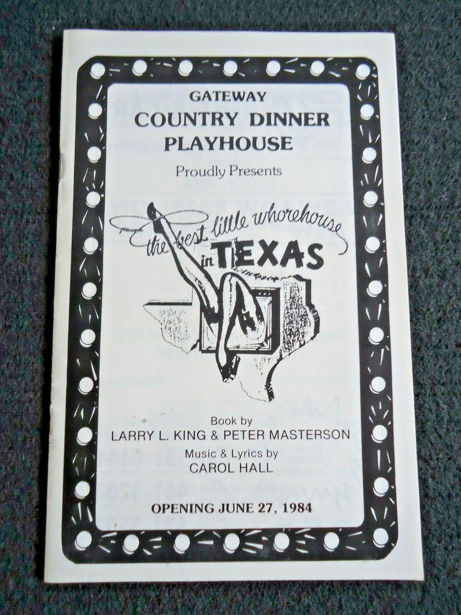 June 27 1984 Gateway Country Dinner Playhouse Program Whorehouse in  Texas