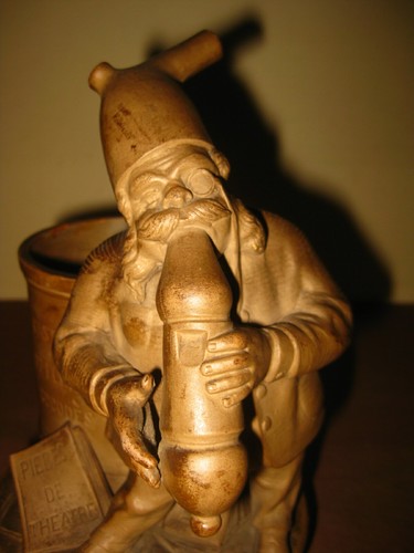 FRANZÖSISCH SARREGUEMINES GNOME HOLZPFEIFE TABAKGLAS TOPF BOX CASE HUMIDOR HALTER - Bild 4 von 11