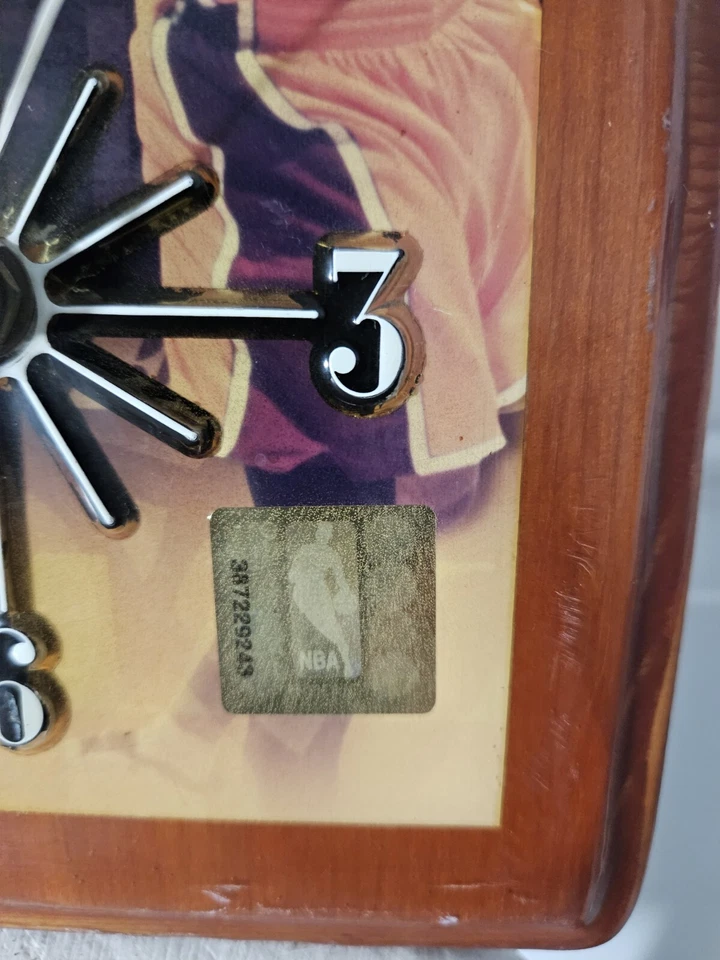 Raro LOS ANGELES LAKERS 2000 RELOJ DE PARED BALONCESTO NBA pies Kobe Bryant 8 Shaq 34 Foto 2 de 4