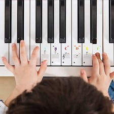 for 49/61/ 37/88 Color Piano Note Stickers Key Keyboards Transparent Removable
