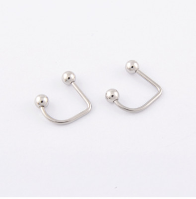 2Pcs stainless steel Lippy Loop Lip Ring Labret Stud Earrings body piercing punk