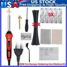 100W Car Bumper Repair Electric Soldering Iron Stapler Leather Welding Kit