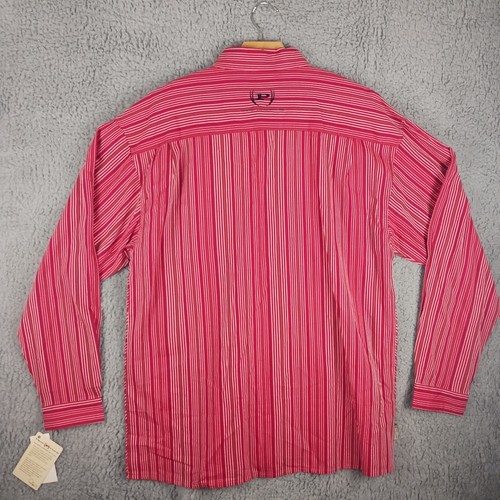 Phat Farm Shirt Mens XL Red Striped All Over Long Sleeve Dead Stock Vintage Y2K - Picture 6 of 11