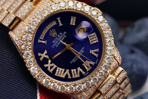 Rolex 36mm Presidential 18kt Gold Blue 