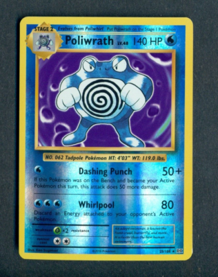 2016 Poliwrath REVERSE HOLO RARE 25/108 Pokemon XY Evolutions NM
