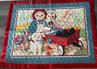 Raggedy Ann & Andy Baby Quilt Blanket Comforter Express Wagon Duck