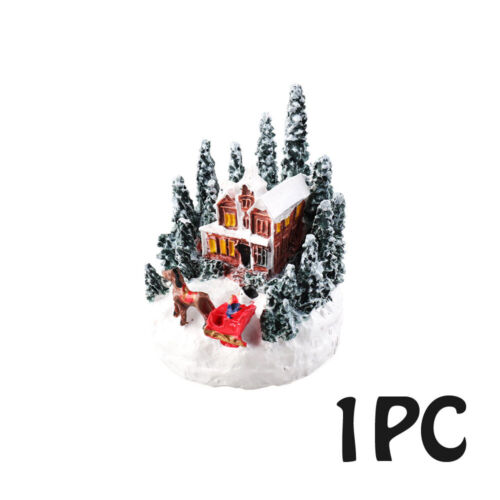 1PCS Holiday Village Figurines Decoration Lighted LED Holiday Village House - Picture 6 of 12