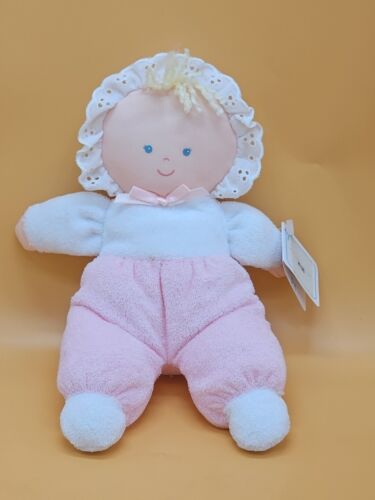 NEW Eden Terry Cloth Girl Plush First Baby Doll Vintage Yarn Hair  - Picture 1 of 11