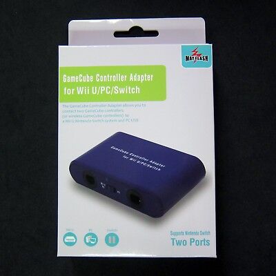 New Mayflash 2 Ports Wii U Gc Gamecube Controller Adapter For Wii U To Pc Usb Ebay