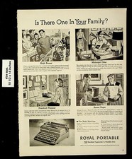 1946 Royal Portable Typewriter Smart Papa High Scorer Vintage Print Ad 24063 thumbnail