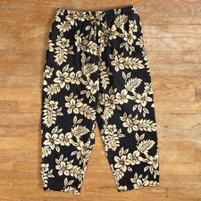 Vintage Floral Cotton Capris Size Medium/Large 29-32" Waist 1990s High Waist