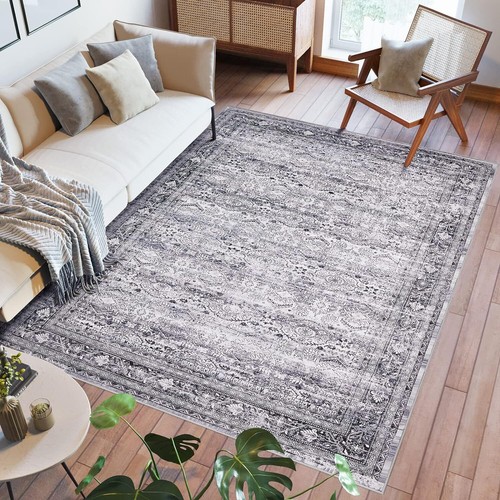 Area Rug 9x12 Living Room: Soft Large Washable Rugs with Non-Slip Rubber Backing - Picture 8 of 13