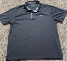 Under Armour Mens Polo Shirt Size 2XL XXL Black Heat Gear Short Sleeve