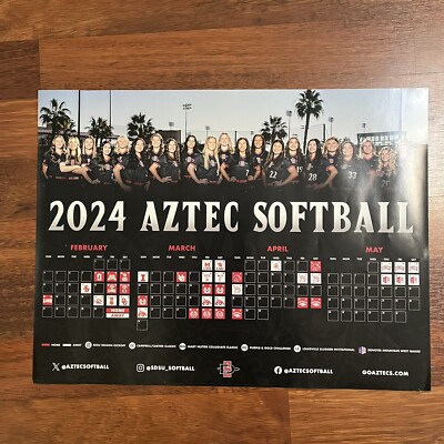 San Diego State Aztecs Softball 2024 Schedule Poster SDSU