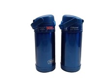 2 THERMOS FUNTAINER 12 Oz Stainless Steel Vacum Insulated Kids Straw Bottle BLUE