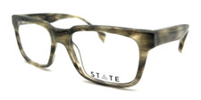 NEW STATE WOLCOTT C02 GRAY HORN AUTHENTIC EYEGLASSES 52 - 19 - 145