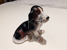 Modellino BASSETT HOUND vintage Sylvac cane modello ceramica made England 13 cm n. 3561