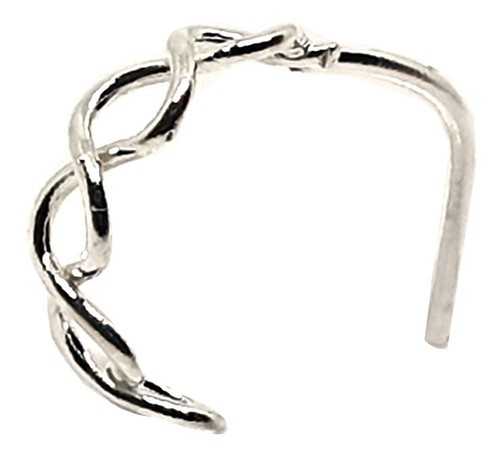 Nose Ring Infinity Crawler Ring Twist Knot 22g (0.6mm) 925 Silver L Bendable Pin - 第 7/16 張圖片