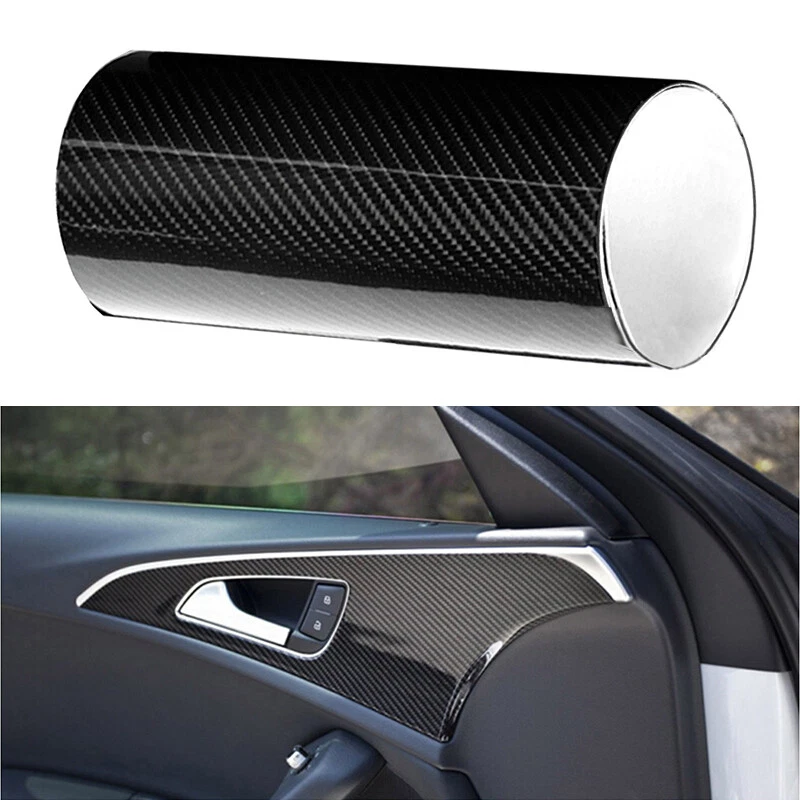 7D Car Interior Accessories Panel Black 12"x60" Carbon Fiber Vinyl Wrap Sticker - Image 2 of 4