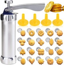 Macchina Pistola Per Biscotti Alluminio Siringa Dolci Formine Sparabiscotti 24pz
