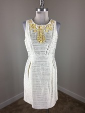Eliza J M 8 Ivory Cream Embellished Dress Cocktail Formal Excellent