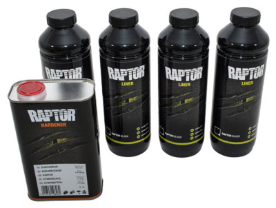 UPOL Raptor LKW Betteinlage Spray On schwarze Beschichtung 4 Flaschen mit Härter DA6382