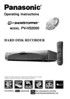 Panasonic PV-HS2000 VCR Owners Instruction Manual