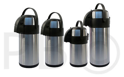 3L 5L LITRE STAINLESS STEEL PUMP ACTION AIRPOT HOT COLD TEA COFFEE  FLASK BN UK
