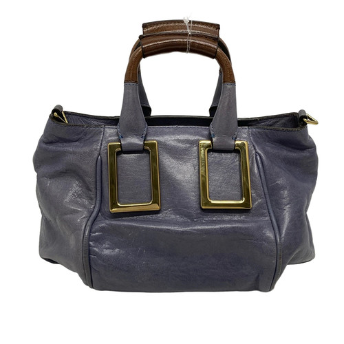 Chloé Chloe Ethel Handbag Blue Brown Leather - Gem