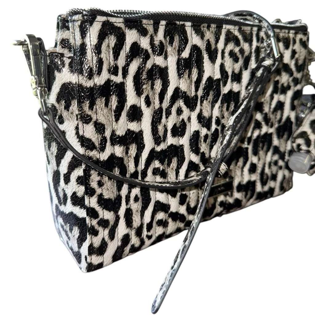 WANDLER Borsa a tracolla JuJuBe stampa leopardata delle nevi con tracolla da polso borsa convertibile