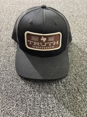 Yupoong Black Trucker Hat Truth Barbeque Texas Logo Patch Mesh Back Adjustable