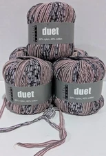 Artful Yarns DUET 1331 Ribbon Yarn Lot 5 NEW Rolls Lavender Black Silver Lot 85