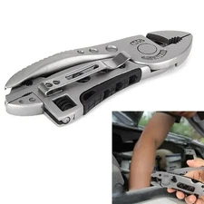 Multitool Pliers Knife Pocket Screwdriver Set Kit Adjustable Wrench Jaw Spanner