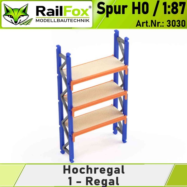 H0 Hochregal 1-Fach Lagerregal Palettenregal Schwerlastregal Modellbahn 1:87-image