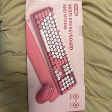 Pink and White Office Keyboard
