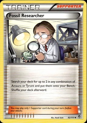Fossil Researcher 92/111 XY - Furious Fists Uncommon LP