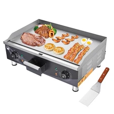 3500W 24" Electric Countertop Griddle Flat Top Commercial Restaurant BBQ Grill