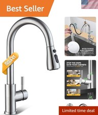 Durable 15-Minute Install Brushed Nickel Kitchen Faucet 360 Swivel Spout