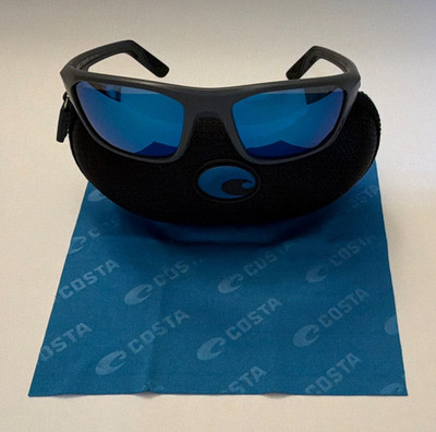 Costa Whitetip PRO Polarized Mirrored Blue Lens Gray Wrap Sunglasses