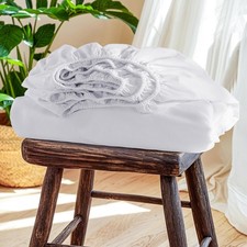 100 French Linen Fitted Sheet 1 Piece - Stone Washed Natural Linen Mattress