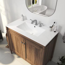 Tucson 36 In. W X 18 In. D Vitreous China Single Sink Vanity Top in White with 3
