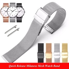 13mm 15mm 17mm 19mm 21mm Quick Release Stainless Steel Milanese Mesh Watch Band
