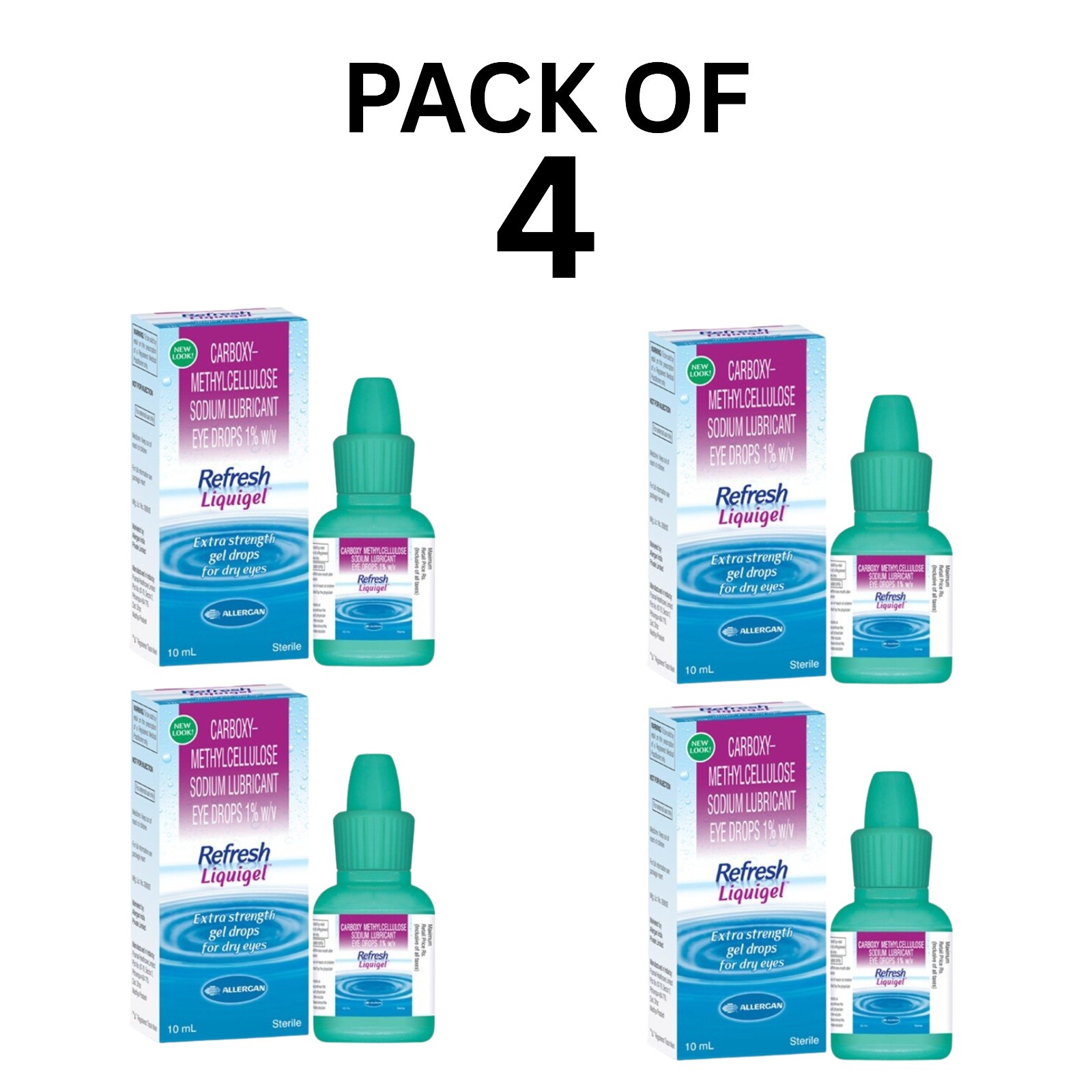 REFRESH LIQUIGEL 4 pack 40ml Lubricant Eye Gel Fresh comfort in dry eyes- USA